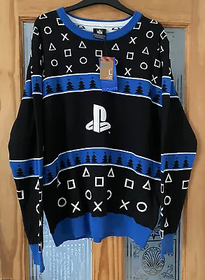 Buy Play Station PS Christmas Xmas Jumper Sweater Difuzed Large 46  Chest • 25£