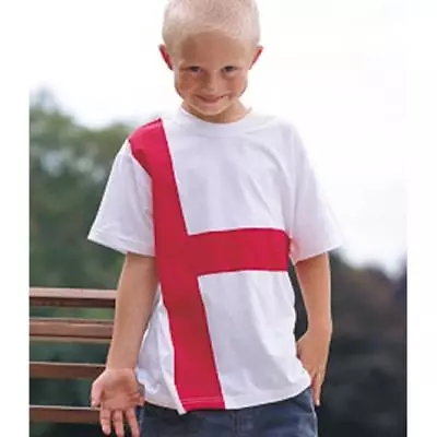 Buy Kids England T-Shirt Perfect For The European Cup Final Cotton St George Flag  • 4.99£