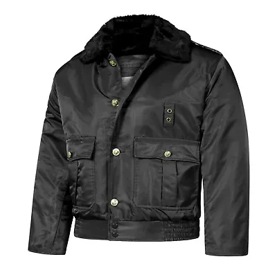Buy Padded Jacket Flight Bomber NYPD Style Winter Security Coat Fur Collar Black • 44.95£