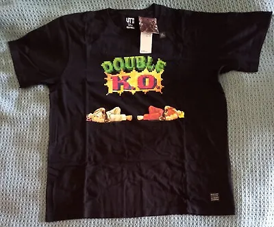Buy STREET FIGHTER DOUBLE KO BLACK T-SHIRT OFFICIAL UNIQLO NEW W/ TAGS XL RYU KEN • 23.95£