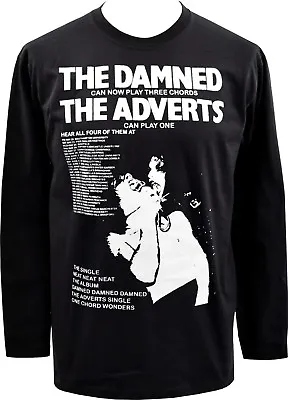 Buy Mens Long Sleeve Top Damned & The Adverts Gig Guide Poster 1977 Punk Rock S-5xl • 22.95£