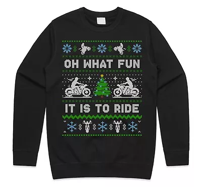 Buy Motorbike Oh What Fun It Is To Ride Christmas Jumper Sweatshirt Biking Biker • 23.99£