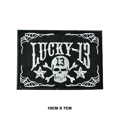 Buy LUCKY 13 Rectangular Patch Iron On Sew On Embroidered Applique For Clothes • 2.49£