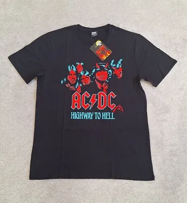 Buy Official ACDC T-Shirt Mens Size Large Black Highway To Hell Rock Band Tee - BNWT • 18.80£