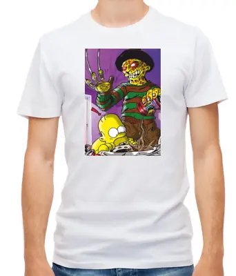 Buy The Simpsons Homer Freddy Krueger, W/B Short Sleeve Men T Shirt L211 • 10.98£