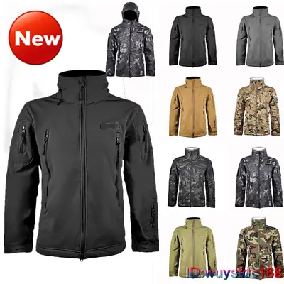 Buy Hoodie Removable Waterproof Mens Jackets Tactical Fleece Lining Jacket Coats • 43.84£