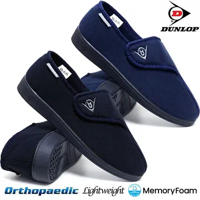 Buy Mens Diabetic Wide Fit Slippers Dunlop Winter Warm Easy Close Orthopaedic Shoes • 12.95£