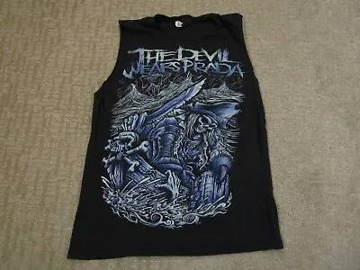 Buy The Devil Wears Prada Shirt Women Small Black Rock Band Skull Crossbones Pirate • 17.95£