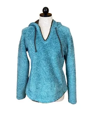 Buy Mountain Hardwear Fleece Hooded Sweater Blue Hoodie Drawstring Long Sleeve M • 10.44£
