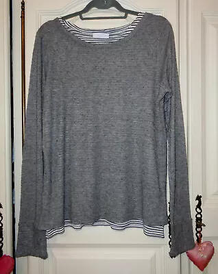 Buy The White Company Grey Viscose Blend Double Layer Top With Wool UK 12 • 25£