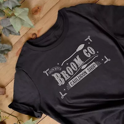 Buy AUTUMN CLOTHING Ladies T Shirt | Salem Witch Broom Co. T Shirt | Cauldron Shop • 12.95£