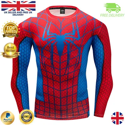 Buy Mens Compression Top Workout Cross Fit MMA Cycling Running High Quality Cosplay • 7.99£