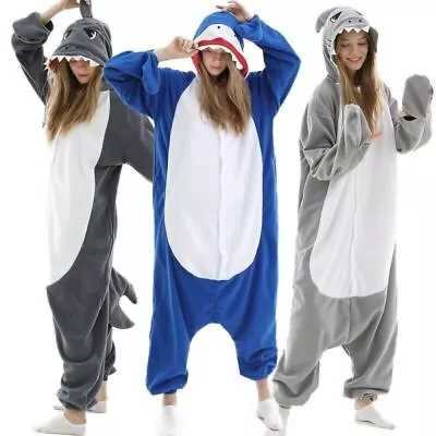 Buy Animal Pajamas Cosplay Adult Costume Cartoon One Piece Shark Wolf Horse SizeS-XL • 20.99£
