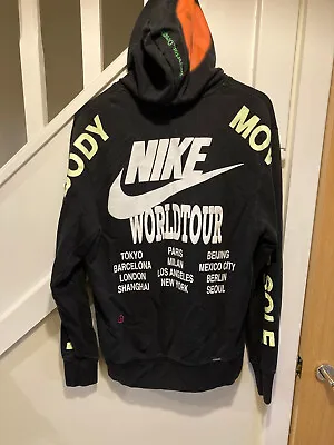 Buy Nike World Tour French Terry Hoodie Black Small Hoody Rare Move Your Sole Smiley • 38£