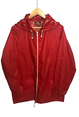 Buy Sidem Cagoule Vintage Red Medium Full Zip Front Covered Zip Pockets And Vents. • 25£
