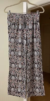 Buy Atmosphere Pants Artsy Voile Flowy Gray Paisley Floral Gypsy Women's 4 Small • 7.45£