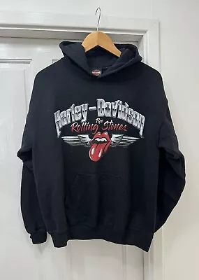 Buy Harley-Davidson Men's Rolling Stones Wings Fleece Pullover Hoodie - Black M • 30£