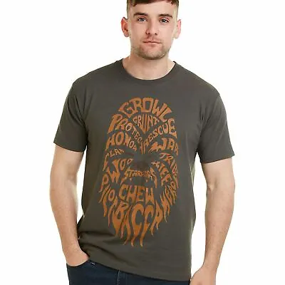 Buy Star Wars Mens T-shirt Chewbacca Text Grey S - XXL Official • 13.99£
