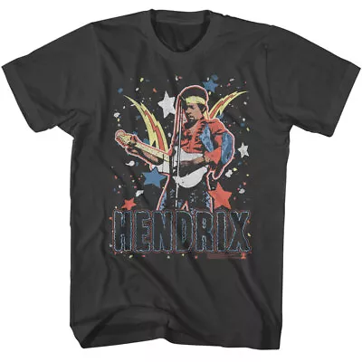 Buy Jimi Hendrix Starburst Lighning Bolts Guitar Men's T Shirt Rock Music Merch • 40.58£