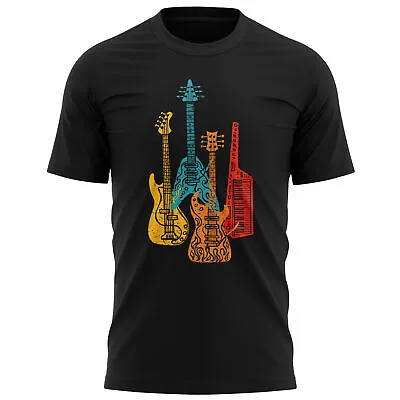 Buy Mens Vintage Guitars T Shirt Rock Music Birthday Retro Guitarist Gifts For Him • 14.95£