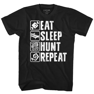 Buy Monster Hunter Capcom Video Game Eat Sleep Hunt Repeat Men's T Shirt • 38.47£