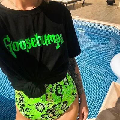 Buy Goosebumps T Shirt In Glowing Bright Green - Halloween Tee - Funny Parody Shirt • 9.95£