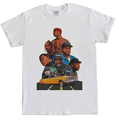 Buy 2PAC Snoop Dog Dr Dre Easy E Cypress Hill Ice Cube Hip Hop Rapper Rap Tshirt • 9.99£