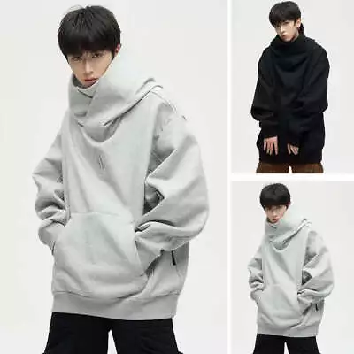 Buy Men Sweatshirt Japanese Harajuku Streetwear Cyber Punk Scarf Collar Hoodie • 23.11£