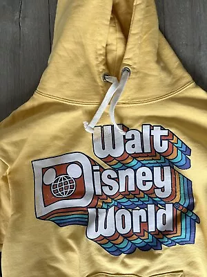 Buy Walt Disney World Retro Rainbow Yellow Hoodie Sweatshirt Unisex Size Small • 20£