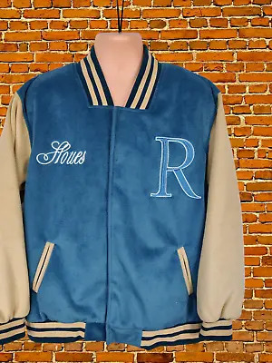 Buy Mens Aelfric Eden Size Medium Blue Velour Varsity Jacket Coat Baseball College • 23.99£