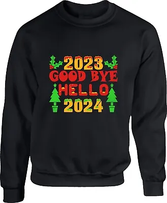 Buy 2023 Goodbye Hello 2024 Jumper Happy New Year Celebrations Xmas Sweatshirt Top • 17.99£