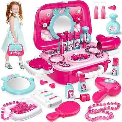 Buy Toys For 3 Year Old Girls, Role Play Toys Jewellery Case Makeup Bag For Kids, 2 • 19.99£