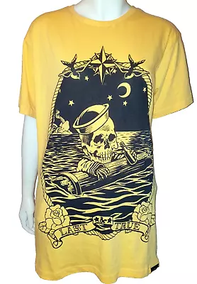 Buy Skeleton Sailor Pirate Last & True Yellow T Shirt Style Overboard Size L Tshirt  • 16.99£