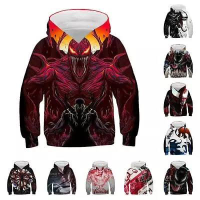 Buy Kid's Venom Let There Be Carnage 3D Hoodie Casual Pullover Hoody Coat Sweatshirt • 23.98£