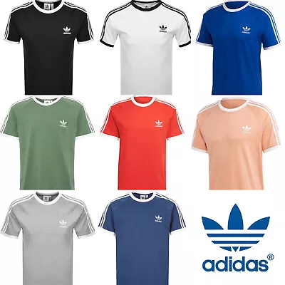 Buy Adidas Originals 3 Stripes Cotton T-shirt Crew Neck Short Sleeve S-XXL • 13.99£