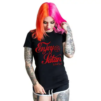 Buy Too Fast Enjoy Satan Black Graphic Womens T-Shirt Alternative Clothing Coke • 27.86£