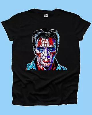 Buy Zombie Elvis Celebrity Pop Rock Star Pin Up 50s 60s Men Printed Woman Tshirt UK • 11.99£