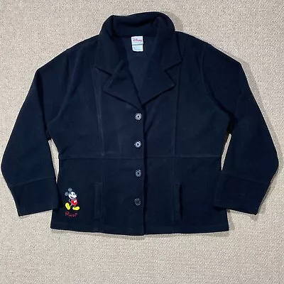 Buy Mickey Mouse Fleece Jacket Womens XL BLack Disney Store Blazer • 17.99£