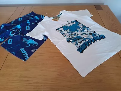 Buy Boys Blue Jurassic World Short Pyjama Set Age 11-12 From Marks And Spencer BNWT • 10.99£