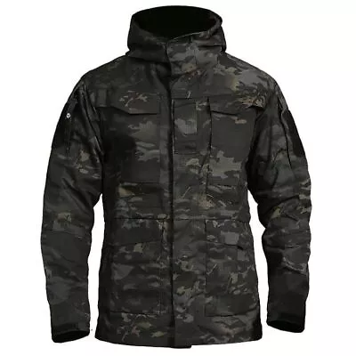 Buy Tactical Men Jacket Military Hooded M65 Field Coat Waterproof Hiking Windbreaker • 35.99£