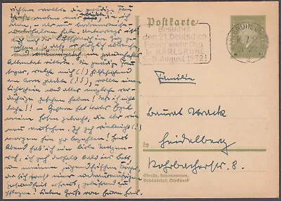 Buy Machine Stamp Karlsruhe 21. German Fire Brigade Day 1932 • 3.43£