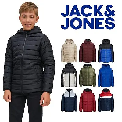 Buy Jack & Jones Kids Puffer Hoodie Zipper Jacket Winter Hooded Sweatshirt  • 21.99£