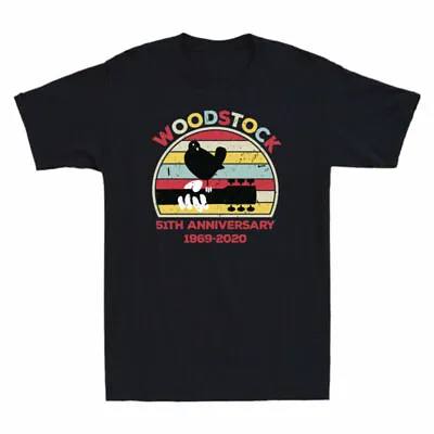 Buy Men's Woodstock T-Shirt Anniversary Funny 1969-2020 Music Vintage 51th Festival • 17.99£