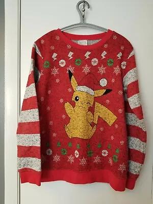 Buy Exc! Pokemon Pikachu Cute Ugly Christmas 2017 Sweatshirt Top Youth XL Boy Girl  • 18.64£