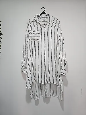 Buy Topshop Oversized White Striped Long Sleeves Buttoned Shirt UK 10 • 19.99£