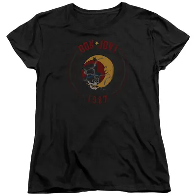 Buy Bon Jovi 1987 Womens T Shirt Licensed Rock N Roll Band Music Merch Black • 25.79£