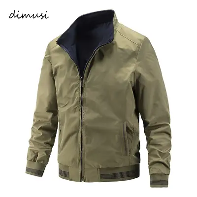 Buy DIMUSI Autumn Men's Bomber Jackets Male Slim Fit Business • 72.61£
