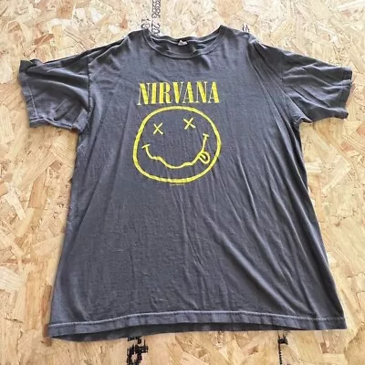 Buy Nirvana T Shirt Large L Grey Mens Graphic Band Music • 8.99£