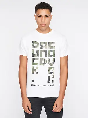 Buy Duck And Cover - Mens 'CAMOTOWN' T-shirt - White • 14.99£
