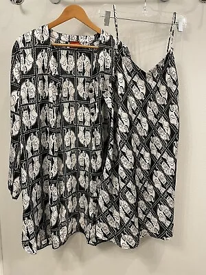 Buy Vtg Disney Dalmatians Cruella DeVil Nightgown Robe Pajamas Set M/L Slip Dress • 70.87£